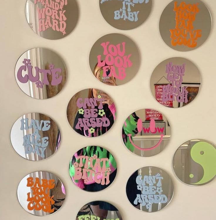 customized UV DTF on mirrors