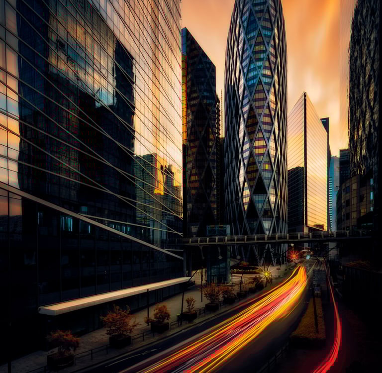 Paysage urbain graphique et architectural par David Keochkerian