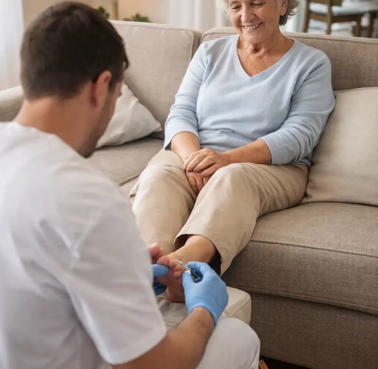 Podólogo a domicilio para personas mayores