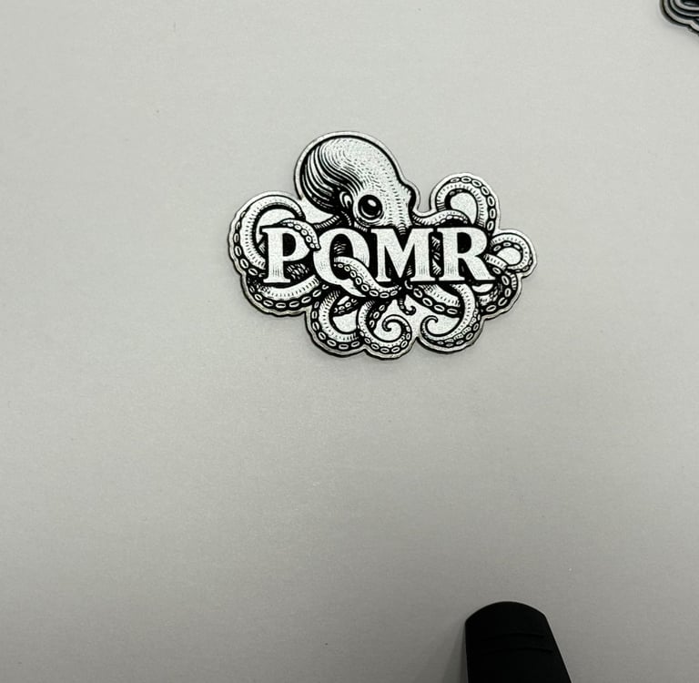 Sliver to black PU leather patch 