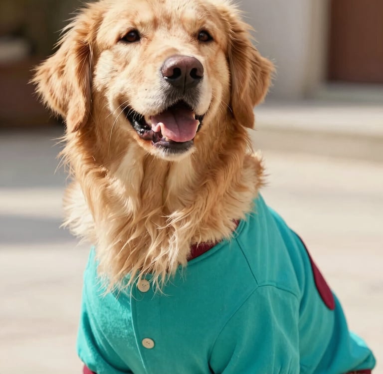 perro con camisa casual confeccionada a medida