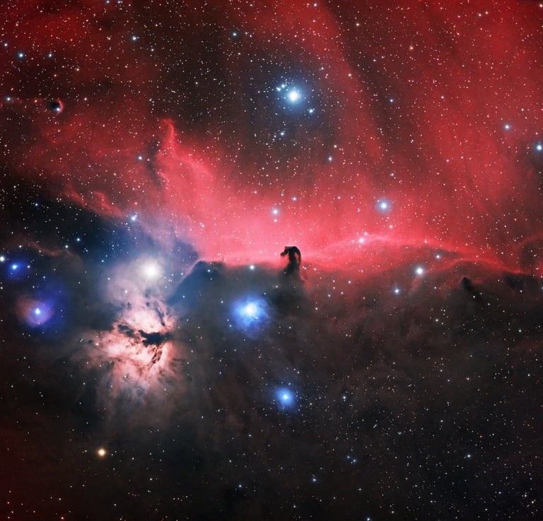 Foto "Testa di Cavallo" scattata a Monteverdi. Nebulosa oscura nella costellazione di Orione.