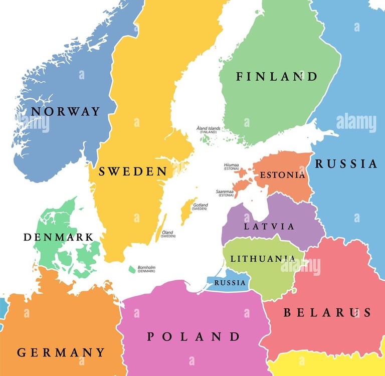 carte de la mer baltique 