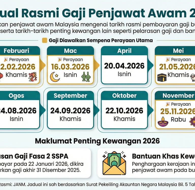 Jadual Gaji Penjawat Awam 2026: Tarikh Bayaran & Info SSPA (Rasmi)