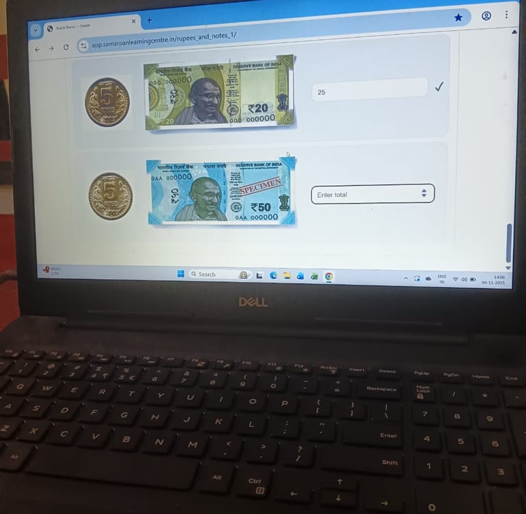 Practical academics where money concept is taught