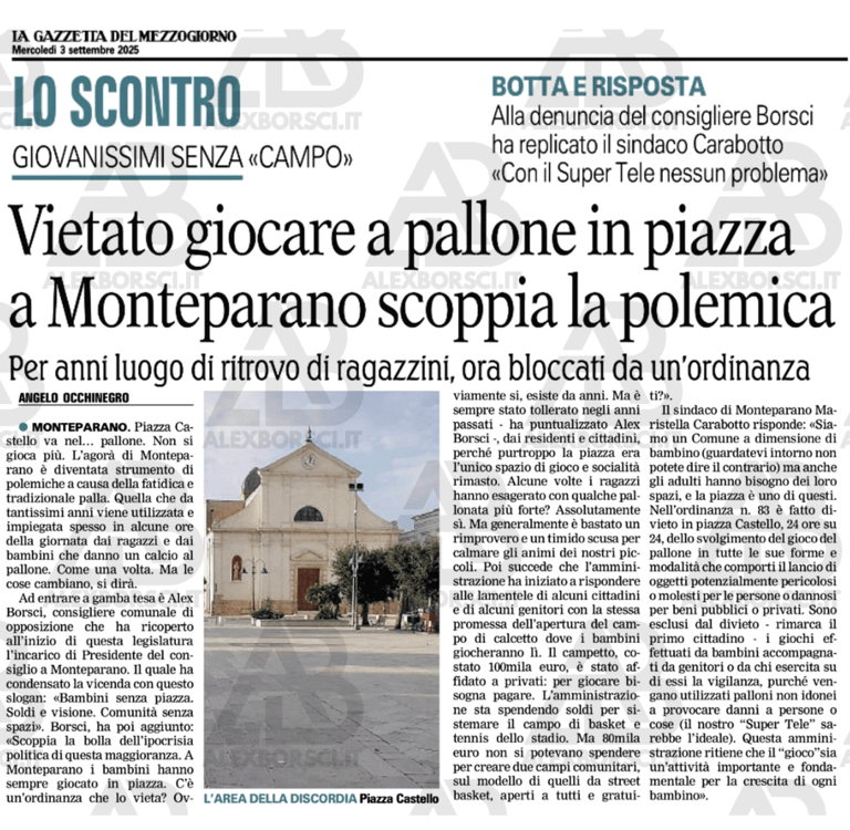 anteprima articolo gazzetta del mezzogiorno alex borsci verso la strada giusta