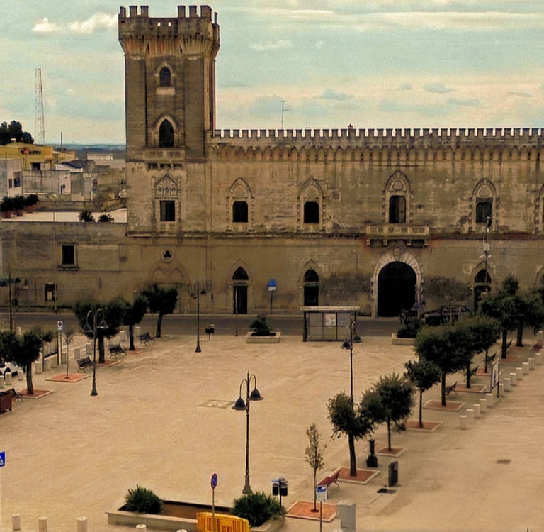 piazza castello a monteparano in provincia di taranto