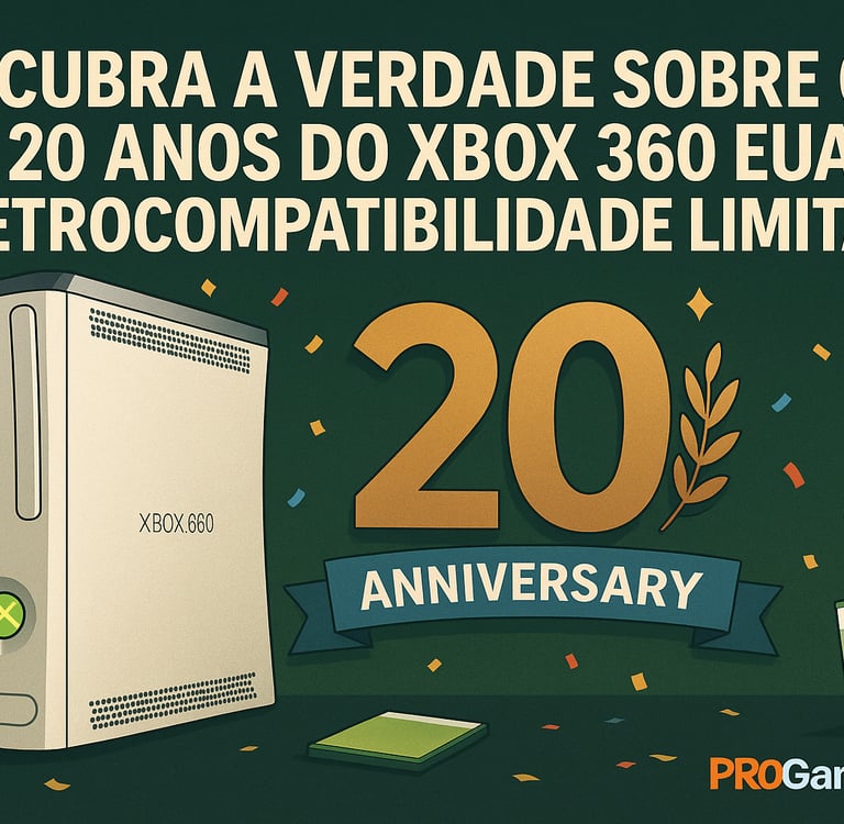 Jogos do Xbox 360 se desfazendo ao lado do console, simbolizando retrocompatibilidade perdida.