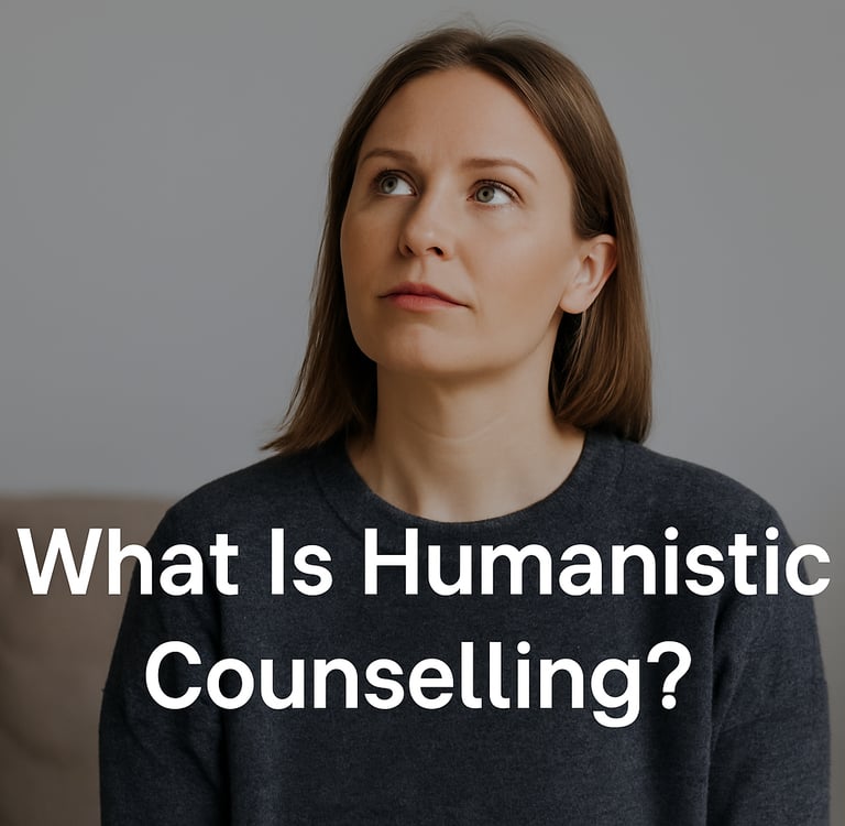 woman with a calm expression, used to illustrate a blog about humanistic counselling.