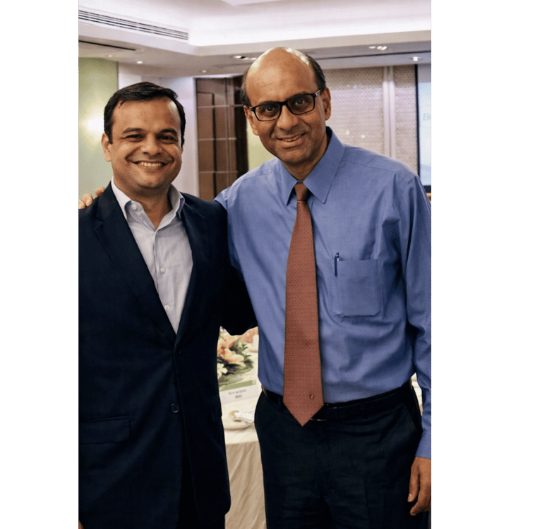 Shiv Puri with Tharman Shanmugaratnam, President of Singapore