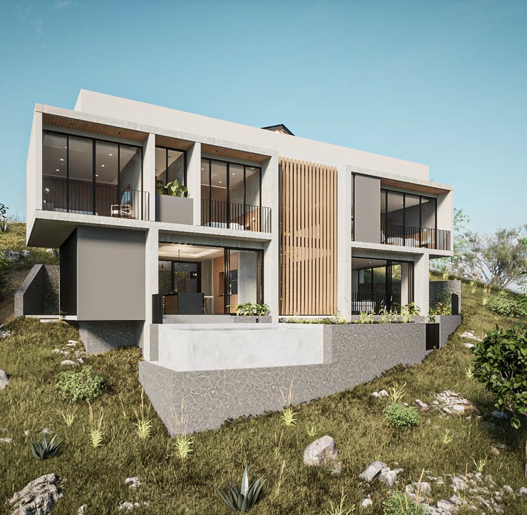 a house with a mountain view of a house