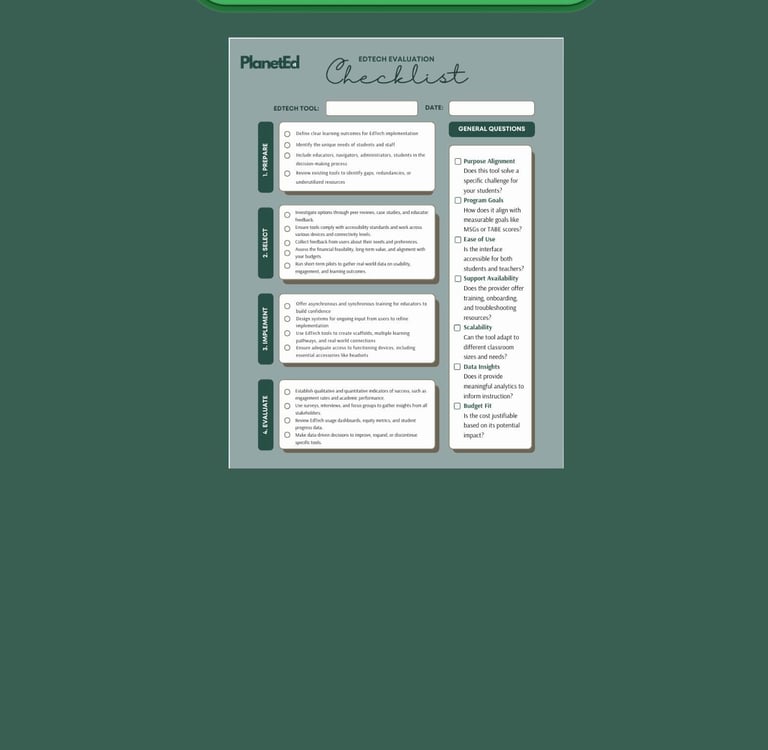 edtech evaluation checklist