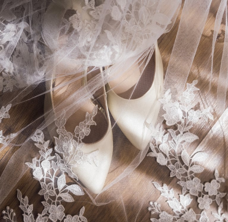 bride shoes on a wedding organized by Francesco Margaretini