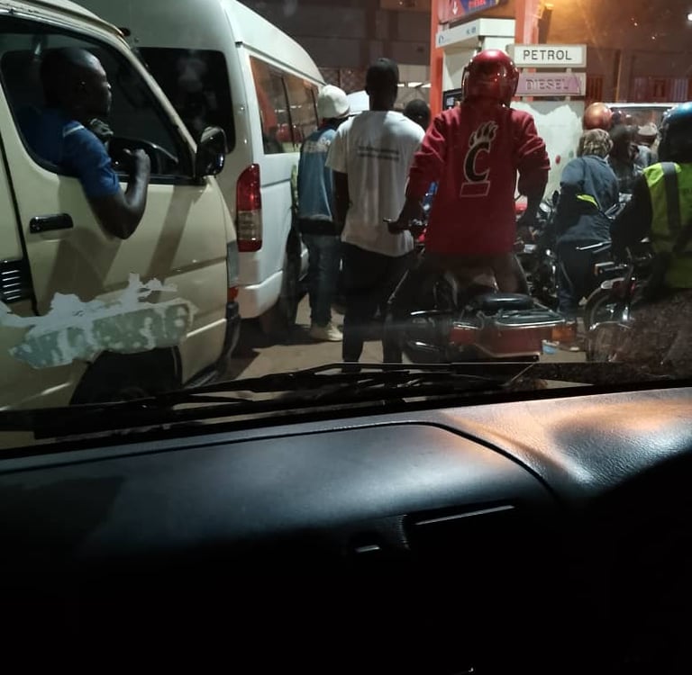 ZGC Miners waiting for fuel on a Queue