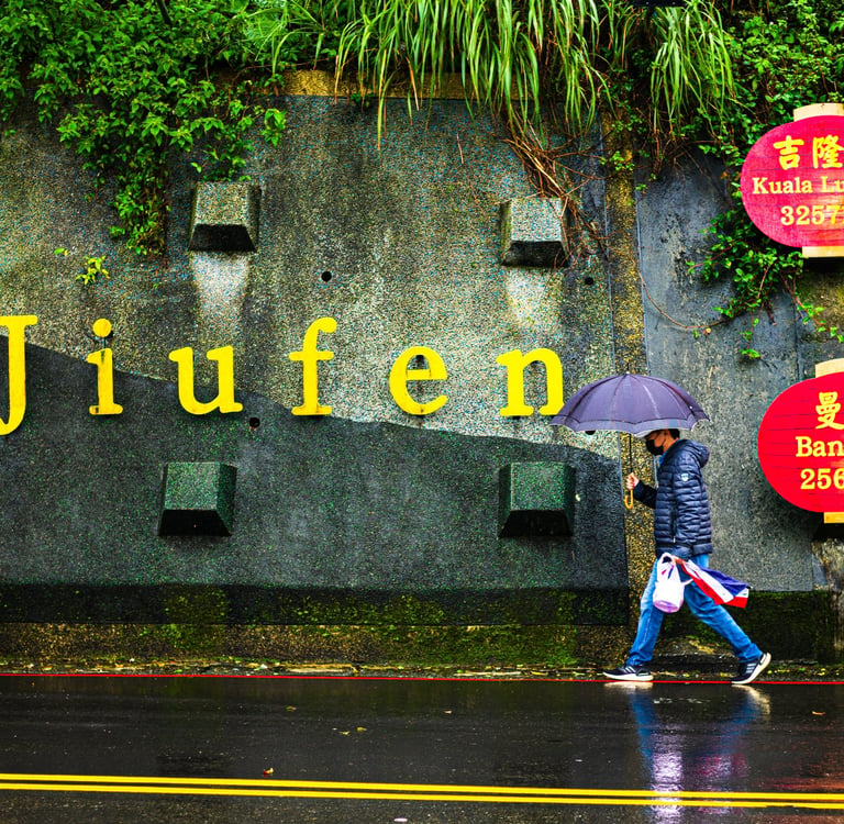 Directly across the bus stop in Jiufen, Taiwan
