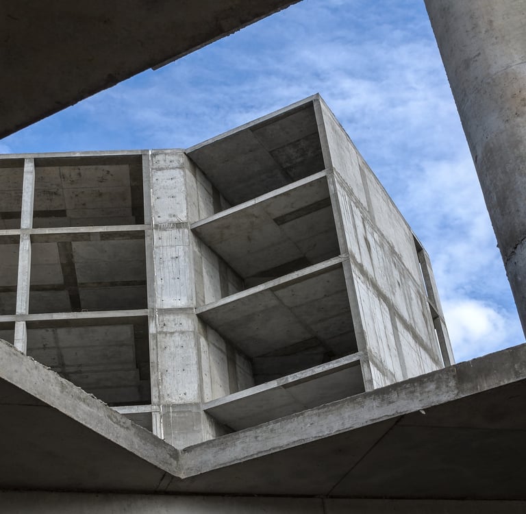a building with a sky view of a building