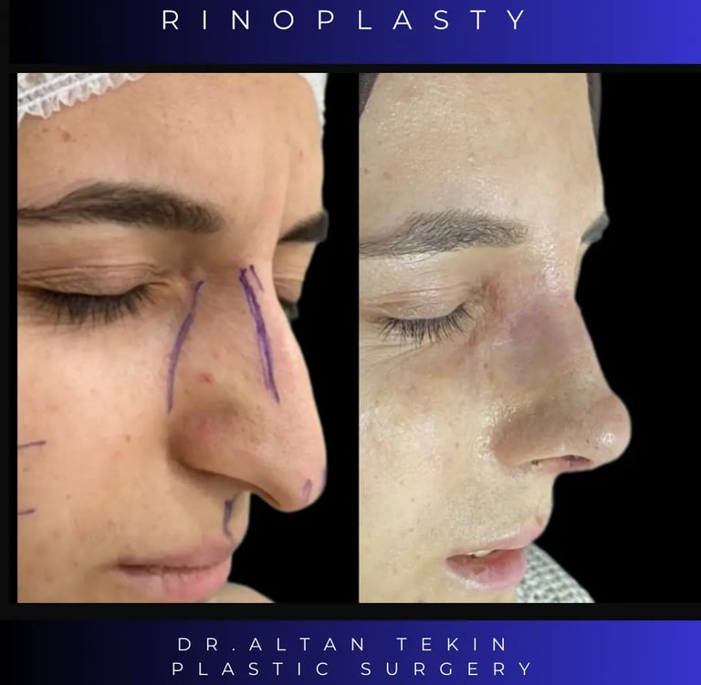 rhinoplasty before after photos in Antalya, Turkey
