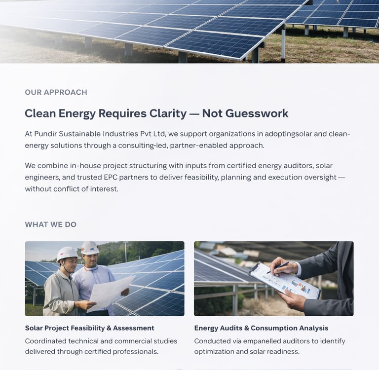 Commercial clean energy project structuring and advisory