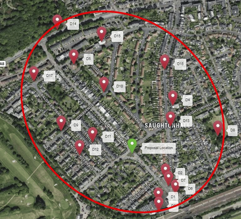 Map of Cornerstone alternative sites considered