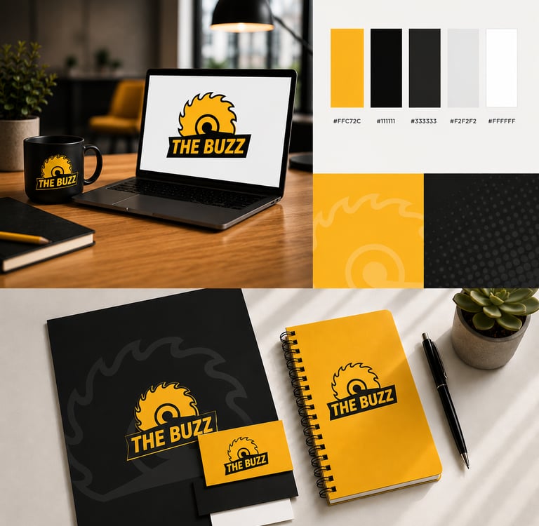 Branding, logo design, and creative services from The Buzz for local business growth