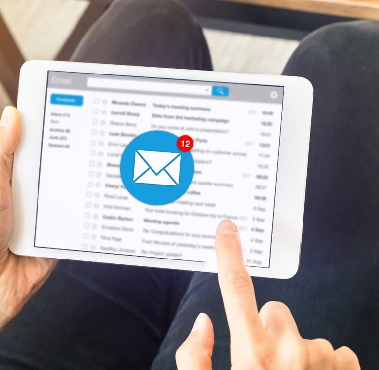a person holding a tablet with a mailbox on it-Digital marketing Course