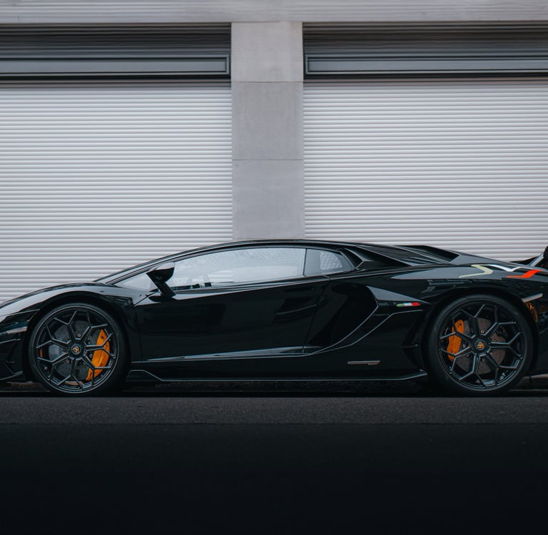 a black lamborghini aventador svj