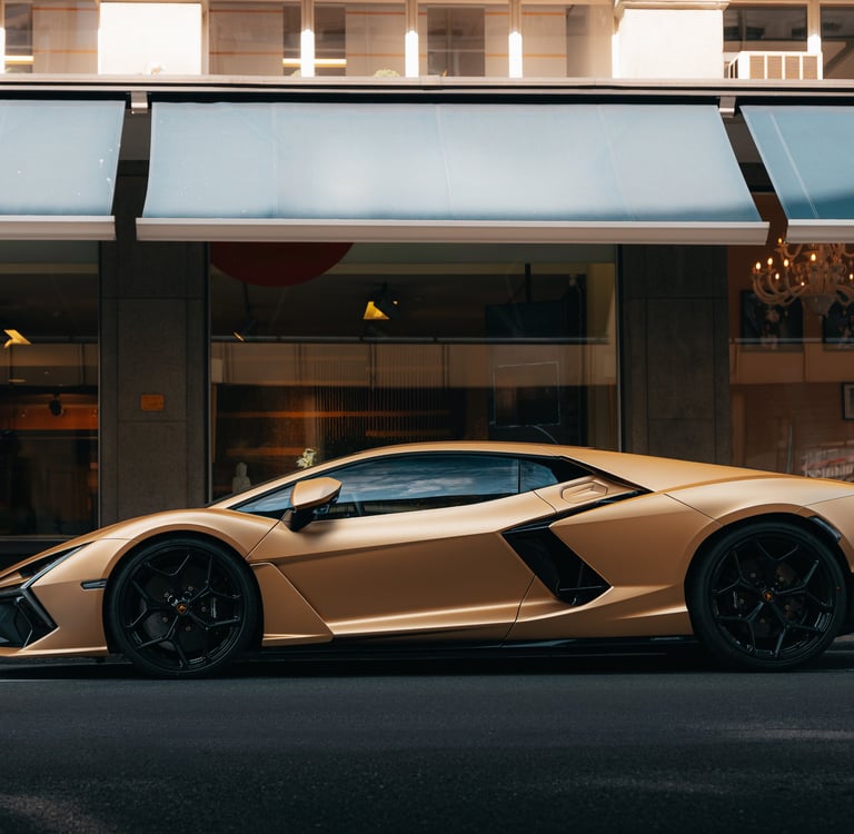 a gold colored lamborghini revuelto