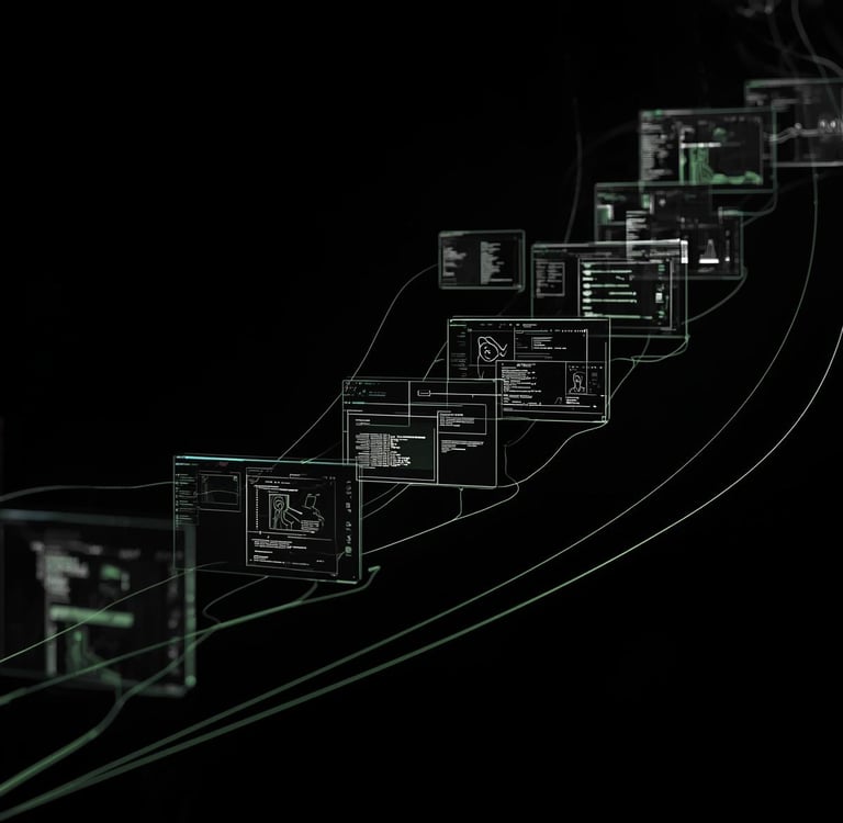Editorial image representing structured AI workflows in online business.