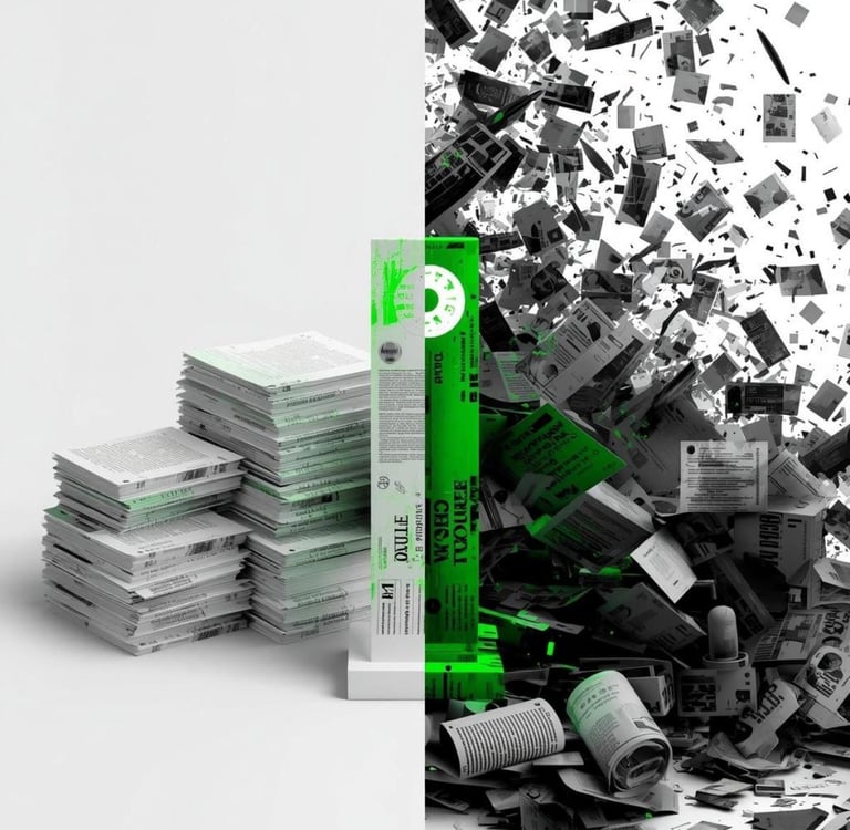 Editorial visual showing structured evergreen content compared to short-lived content.