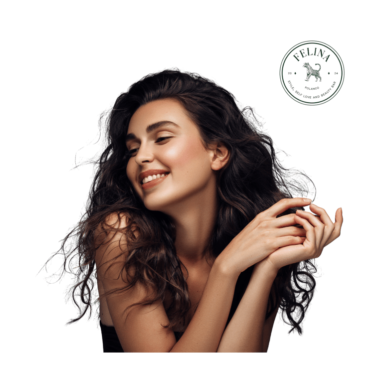 a woman with long hair and a smile on her face