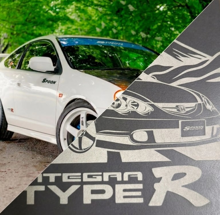 Aperçu personnalisation de gravure (Honda Integra DC5)