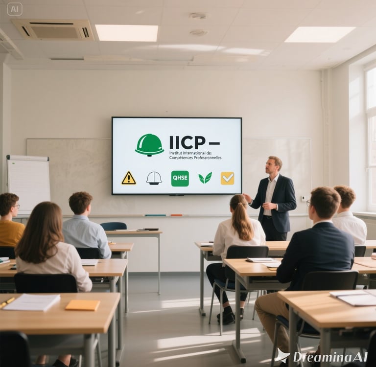 a man in a suit and tie is standing in front of a class room