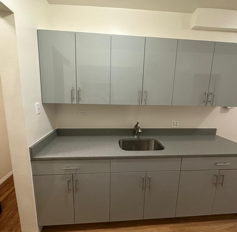 a kitchen with a sink and a sink