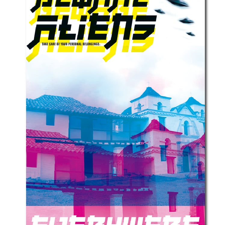 Abstract geometric line art featuring white triangle outlines on a black background.