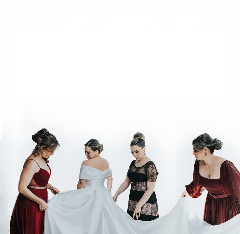 fotografía de novia con sus damas
