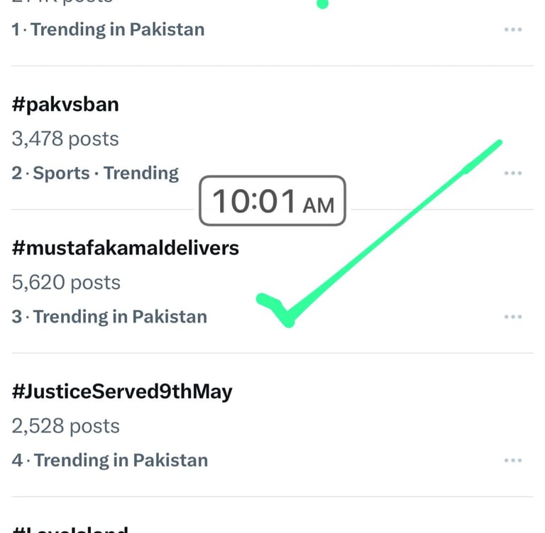 hashtah #MustafaKamalDelivers was top trend in pakistan for 16 hours by Nadir Qureshi and his team