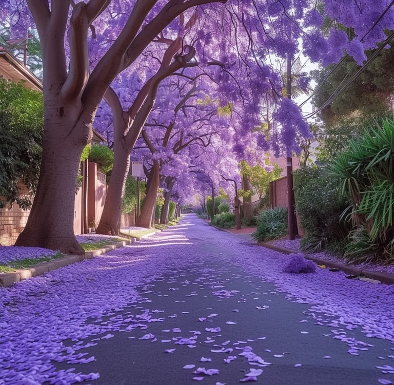 jacaranda tree blooming purple serene tranquil