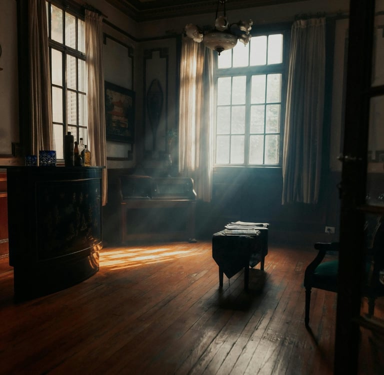 Dark atmospheric room representing paranormal assessment and unexplained spiritual activity