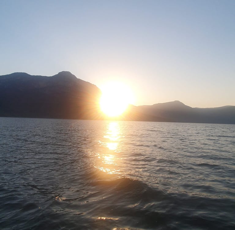 a sunset over Köyceğiz Lake near Sultaniye