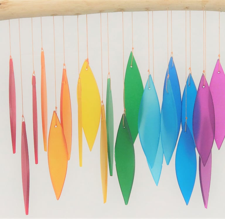 Recycle Glass Fairtrade Wind Chimes Rainbow 