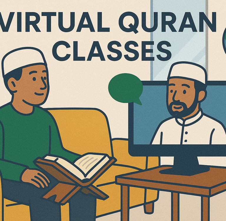 Virtual Quran Classes shows in image