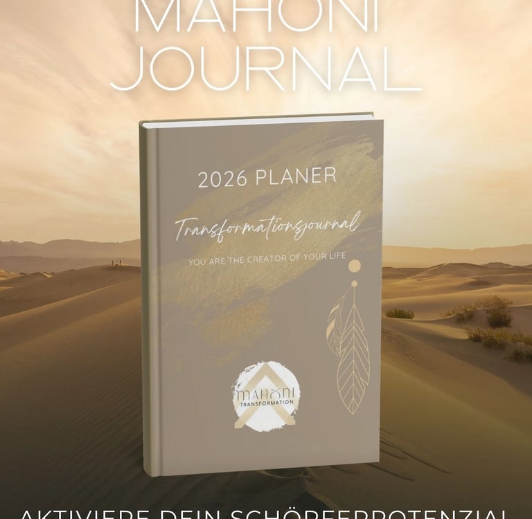 Mahoni Transformationsjournal 2026 für persönliche Entwicklung, Reflexion und bewusste Lebensgestaltung.