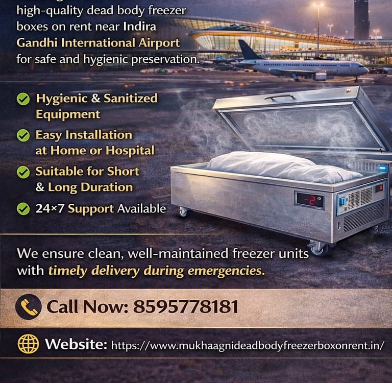 Dead Body Freezer Box on Rent Near Delhi Airport