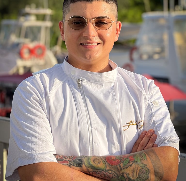 Chef Salvador in a yacht club