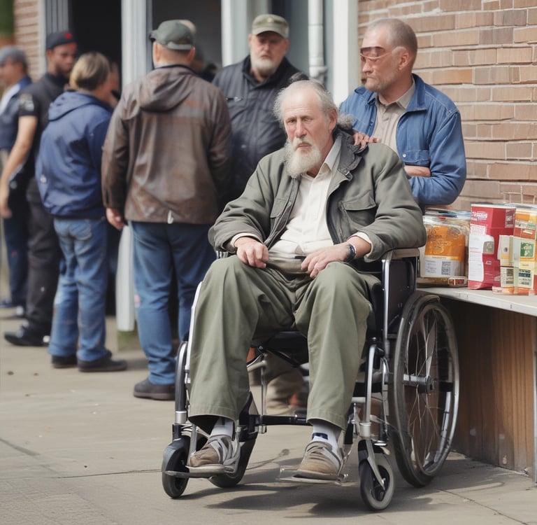 man is wheel chair