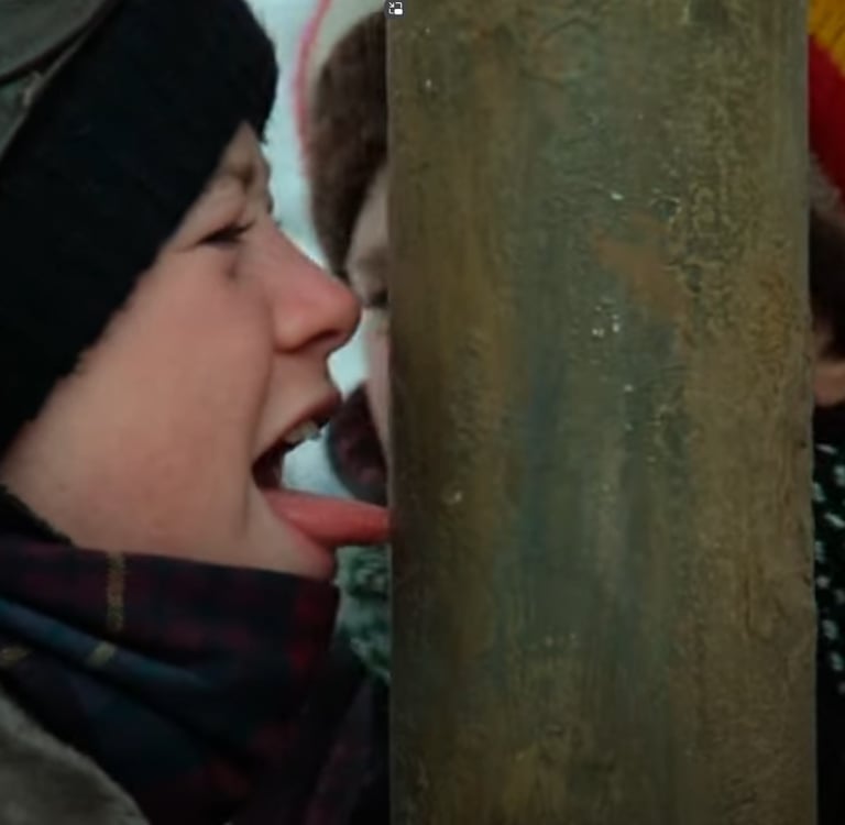 A Christmas Story: Flick Takes a Lick and Gets a Lickin'