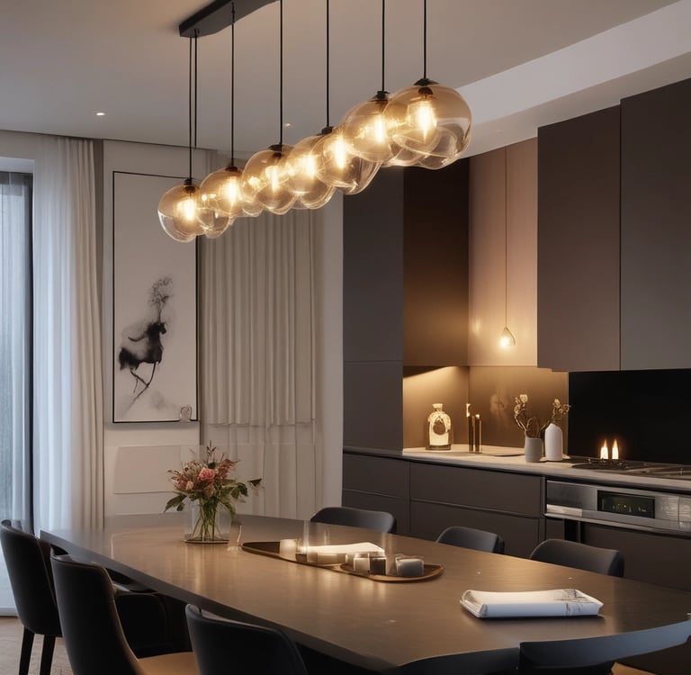 a dining room with a table and chairs  Nour Nagy Designs London interior Design