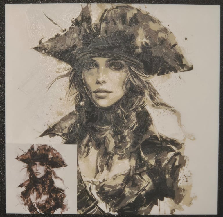 Tableau en relief Hueforge pirate deux tailles différentes