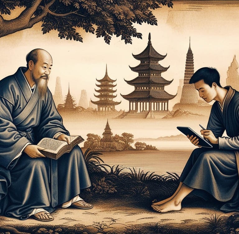 a man and a woman sitting on a bench