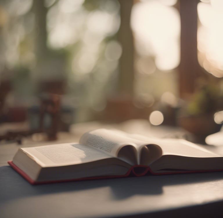 opened book on table